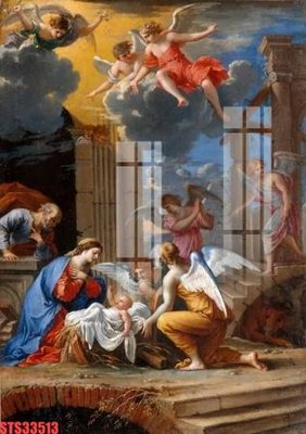 File in trần Tranh sơn dầu phương tây tổng hợp STS33513 (bản gốc) mây trời