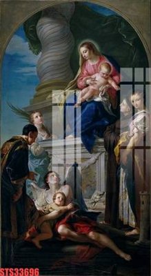 Hình ảnh file gốc in trần nhà Tranh sơn dầu phương tây tổng hợp STS33696