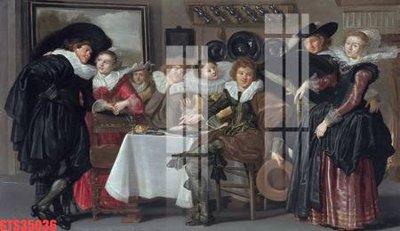 File in trần Tranh sơn dầu phương tây tổng hợp STS35036 (bản gốc) hoa văn