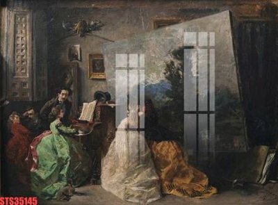 File gốc Tranh sơn dầu phương tây tổng hợp STS35145 (cho in 3D) độc đáo