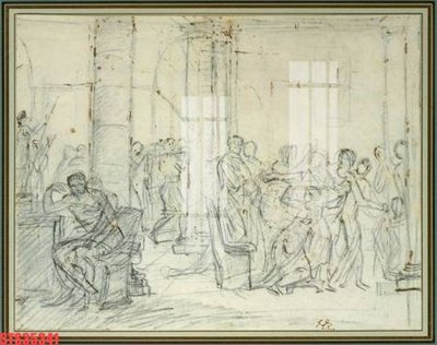 Hình ảnh file gốc in trần nhà Tranh sơn dầu phương tây tổng hợp STS35341