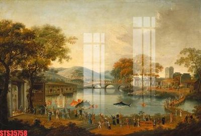 File tranh gốc in trần nhà Tranh sơn dầu phương tây tổng hợp STS35758 3D