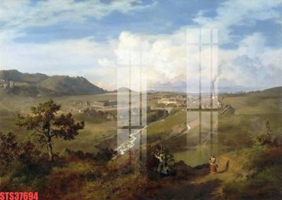 File gốc Tranh sơn dầu phương tây tổng hợp STS37694 (in lụa) tranh mã đáo