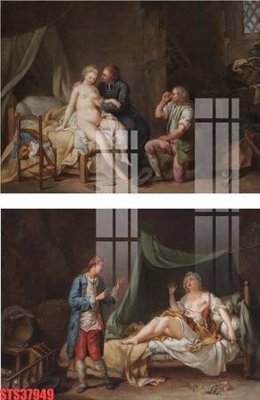 Hình ảnh file gốc in trần nhà Tranh sơn dầu phương tây tổng hợp STS37949