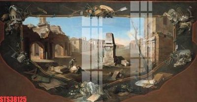 File gốc Tranh sơn dầu phương tây tổng hợp STS38125 (vector) cho in ấn