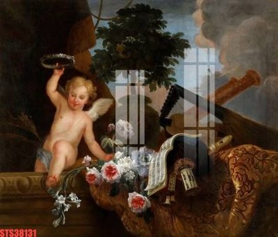 Download file Tranh sơn dầu phương tây tổng hợp STS38131 (gốc) in mica ốp bếp