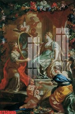 File gốc Tranh sơn dầu phương tây tổng hợp STS38485 (in tráng gương) ốp tường