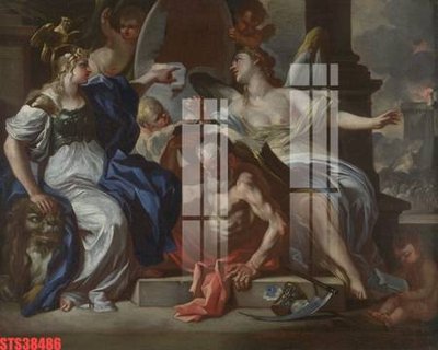 File gốc Tranh sơn dầu phương tây tổng hợp STS38486 (in lụa) hoa văn cổ điển