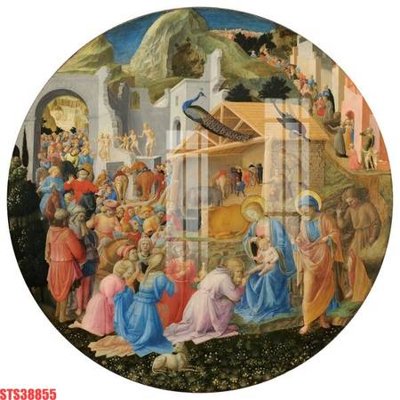 File gốc Tranh sơn dầu phương tây tổng hợp STS38855 (in lụa) tranh mã đáo