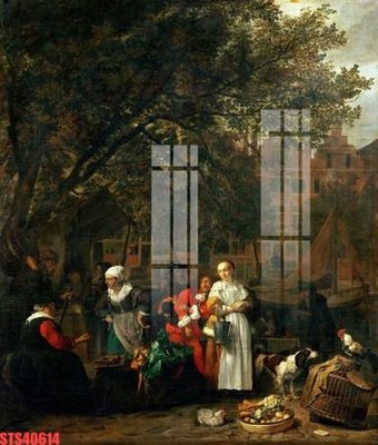 File tranh Tranh sơn dầu phương tây tổng hợp STS40614 (gốc) chủ đề thành phố