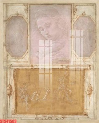 File tranh Tranh sơn dầu phương tây tổng hợp STS41503 (ảnh gốc) in trần nhà