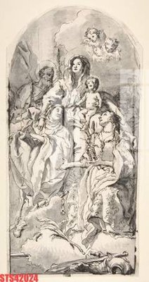 Hình ảnh file gốc in trần nhà Tranh sơn dầu phương tây tổng hợp STS42024