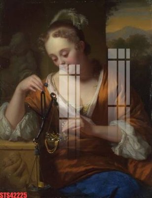 File gốc Tranh sơn dầu phương tây tổng hợp STS42225 (in lụa) tranh mã đáo