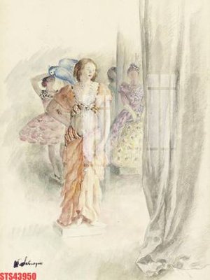 File gốc Tranh sơn dầu phương tây tổng hợp STS43950 (in lụa) trang trí tường