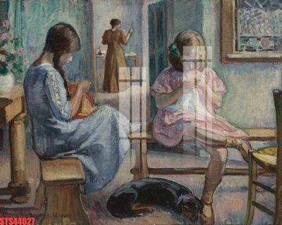 File gốc Tranh sơn dầu phương tây tổng hợp STS44027 (in mica) làm bảng hiệu