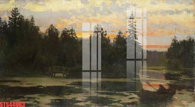 File in trần Tranh sơn dầu phương tây tổng hợp STS44963 (file gốc) hoa văn 3D