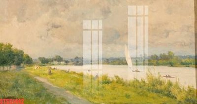 File in trần Tranh sơn dầu phương tây tổng hợp STS51442 (bản gốc) mây trời