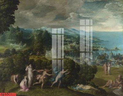 File in trần Tranh sơn dầu phương tây tổng hợp STS53686 (file gốc) hoa văn 3D