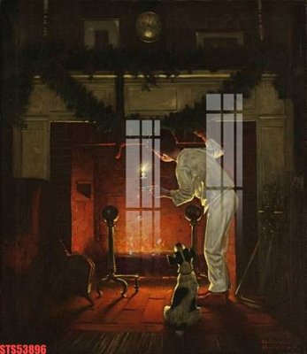 File in trần Tranh sơn dầu phương tây tổng hợp STS53896 (file gốc) hoa văn 3D