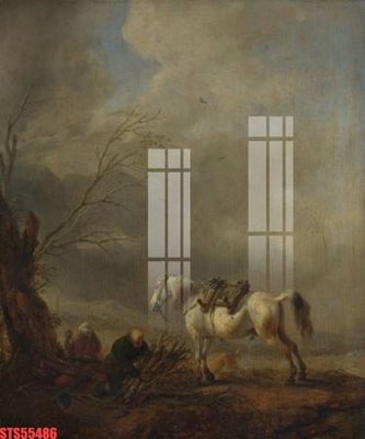 File gốc Tranh sơn dầu phương tây tổng hợp STS55486 (in tráng gương) ốp tường