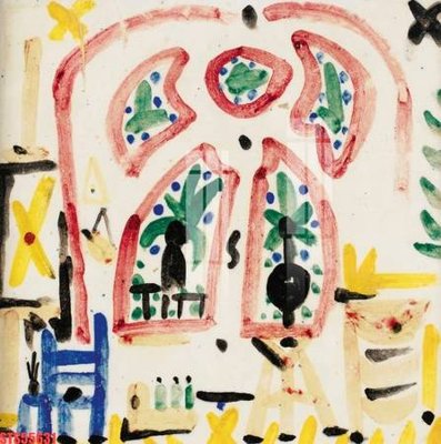 File in mica Tranh sơn dầu phương tây tổng hợp STS55631 (bản gốc) làm vách ngăn