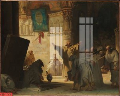 File gốc Tranh sơn dầu phương tây tổng hợp STS623 (in mica) làm bảng hiệu