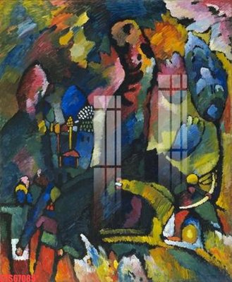 File gốc Tranh sơn dầu phương tây tổng hợp STS67085 (in lụa) tranh mã đáo