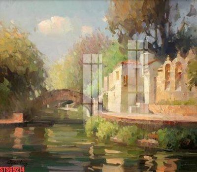 File in lụa Tranh sơn dầu phương tây tổng hợp STS69214 (hoa văn) Tranh sơn dầu phương tây tổng hợp STS69214