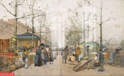 File gốc Tranh sơn dầu phương tây tổng hợp STS7034 (in mica) làm bảng hiệu