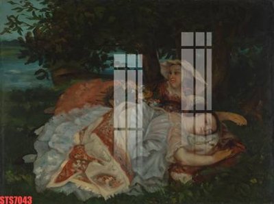 File in lụa Tranh sơn dầu phương tây tổng hợp STS7043 (hoa văn) Tranh sơn dầu phương tây tổng hợp STS7043