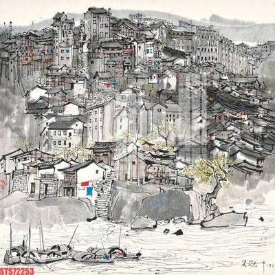 File tranh Tranh sơn dầu phương tây tổng hợp STS72253 (gốc) in film