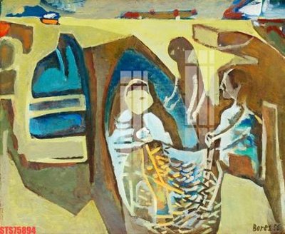 Download file gốc Tranh sơn dầu phương tây tổng hợp STS75894 (in lụa) tranh 3D