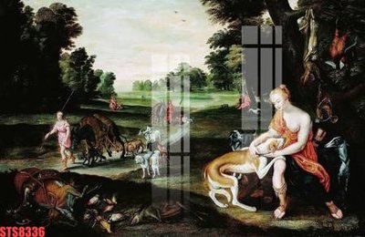 Ảnh gốc Tranh sơn dầu phương tây tổng hợp STS8336 (độ nét cao) in mica