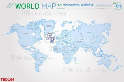 File in ấn Tranh bản đồ thế giới TBD104 (bản gốc) cao cấp