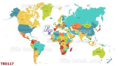Download file gốc Tranh bản đồ thế giới TBD117 (in lụa) tranh 3D