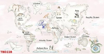 File gốc Tranh bản đồ thế giới TBD228 (dành cho trang trí nội thất)