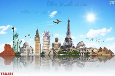 File ảnh Tranh bản đồ thế giới TBD254 (gốc) in PP, decal