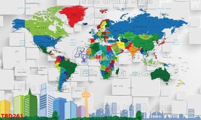 Download file tranh PSD Tranh bản đồ thế giới TBD261 để chỉnh sửa