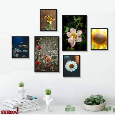 Tải file File tranh bộ 6 tấm hoa sen hoa hướng dương TBH100 (gốc) làm file in ấn