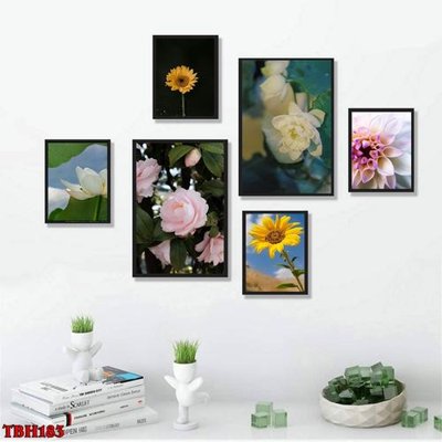 File in trần File tranh bộ 6 tấm hoa sen hoa hướng dương TBH183 (file gốc) phong thủy