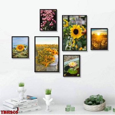 File ảnh gốc File tranh bộ 6 tấm hoa sen hoa hướng dương TBH205 không vỡ nét