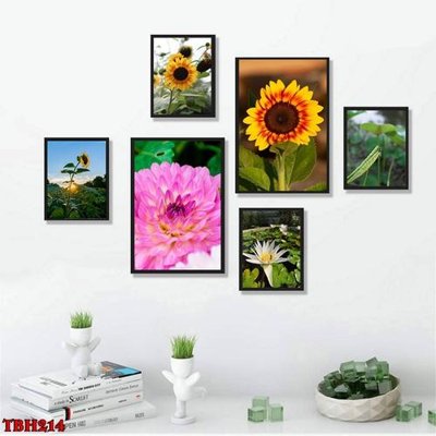 File gốc File tranh bộ 6 tấm hoa sen hoa hướng dương TBH214 (cho in 3D) độc đáo