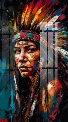 File ảnh File gốc in tranh thổ dân TD127 (gốc) cho trang trí nhà hàng