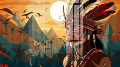 File tranh gốc PSD File gốc in tranh thổ dân TD148 còn nguyên layer