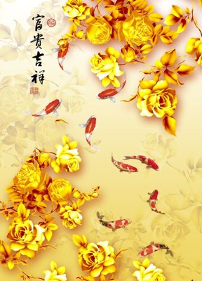 File gốc File tranh đứng lối vào TD2081 (in lụa) họa tiết 3D