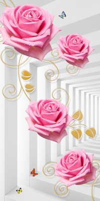 File in trần File tranh đứng lối vào TD2297 (bản gốc) hoa văn