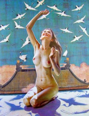 File ảnh File tranh đứng lối vào TD2305 (gốc) trang trí khách sạn