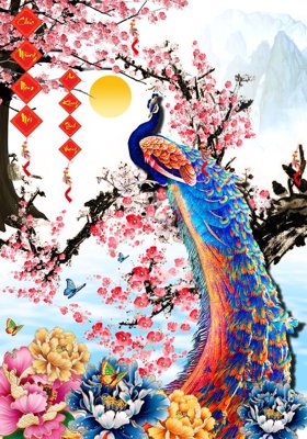 File tranh File tranh đứng lối vào TD2320 (gốc) in vải canvas