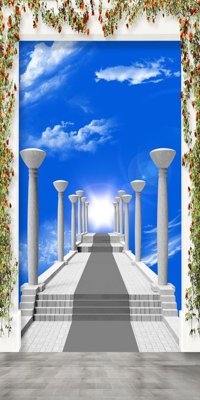 Ảnh gốc File tranh đứng lối vào TD2397 (độ nét cao) in mica