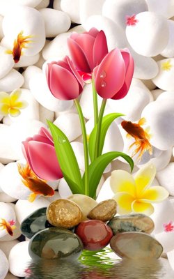 File gốc in tráng gương File tranh đứng lối vào TD2592 chi tiết